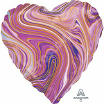 Шар 45см Сердце Мрамор Purple