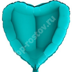 Шар СЕРДЦЕ 45см Металлик Teal