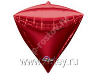 Шар 3D АЛМАЗ без рис. 43см Металлик Red