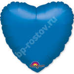 Шарик 45см сердце металлик Blue