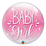 Шар BUBBLE 56см Baby Girl конфетти