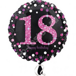 Шар 45см Sparkling Birthday 18 pink